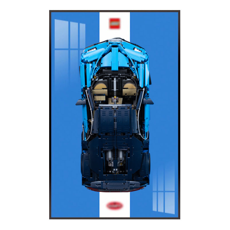 Bugatti Chiron LEGO® Display Frame – Classic Racing Stripe Edition (42083)